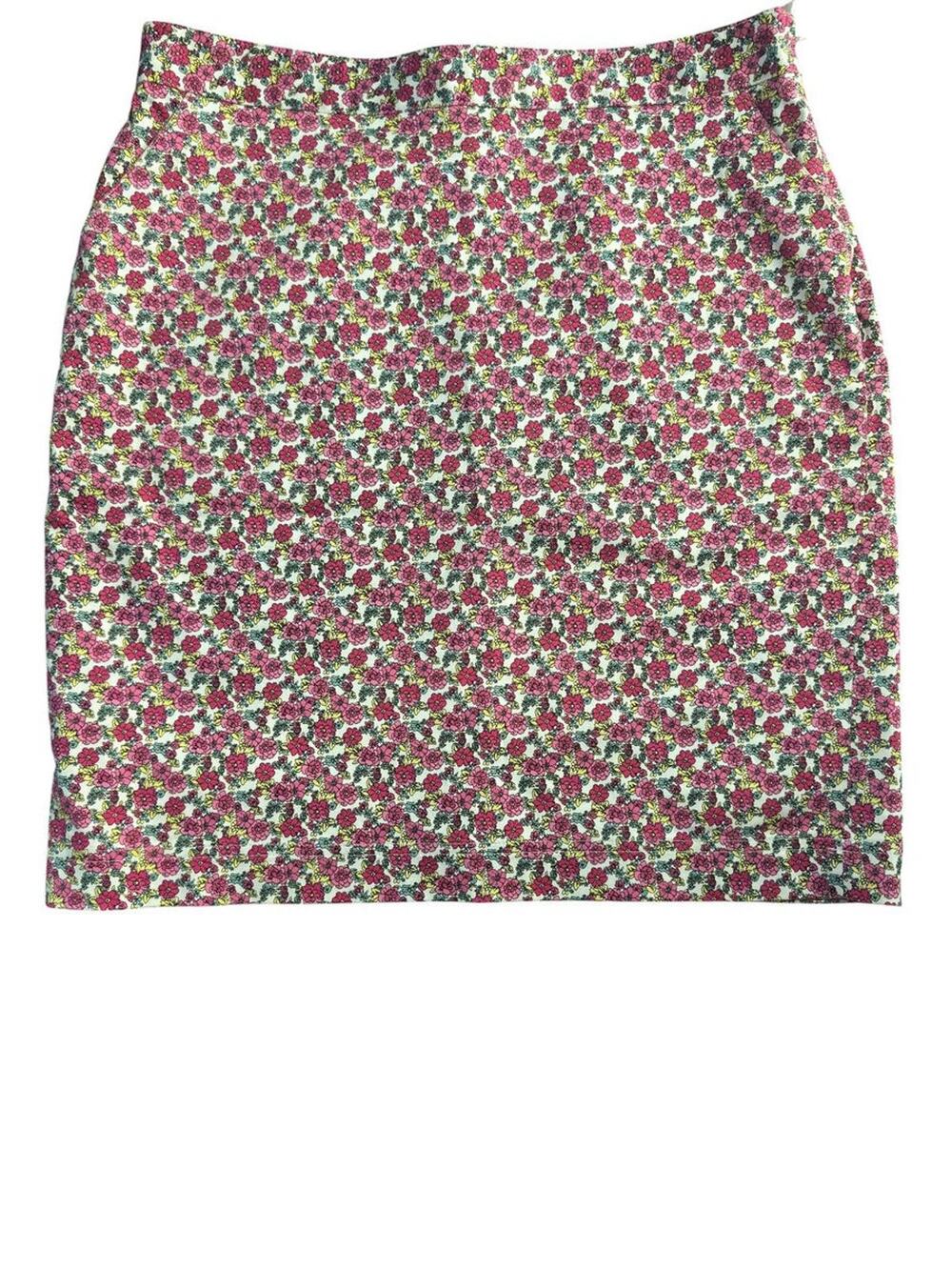 Brooks Brothers Ditsy Floral Linen Blend Pencil Skirt White